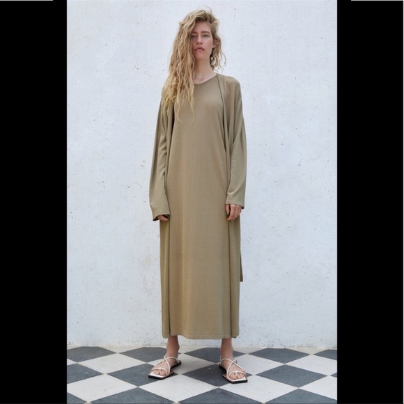 ZARA LONG KNIT JACKET WITH POCKETS | SIZE: L | NWT - Picture 3 of 9